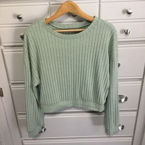 Gilly Hicks Soft Dream Worthy Crop Ribbed Top size M Light Mint Green